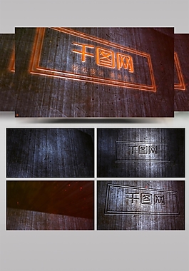 金属铁块盖章logo开场视频模板