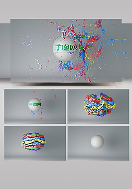 三维彩漆油漆飞溅动画LOGO演绎