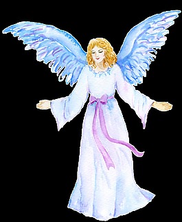 手绘卡通天使png透明素材