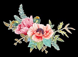 荣华花丛透明素材