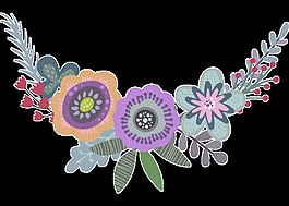 百花齐放优雅花卉png透明素材