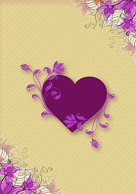 花纹心形背景模版