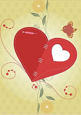 小清新心形背景模版