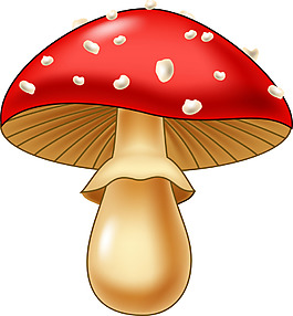 卡通红蘑菇png元素素材