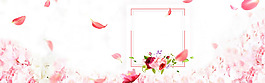 唯美粉色花瓣banner背景素材