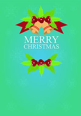 绿色槲寄生圣诞节日海报背景素材