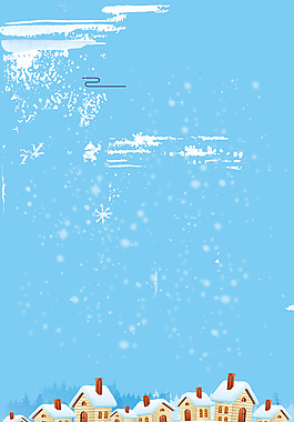 浪漫雪地村庄背景