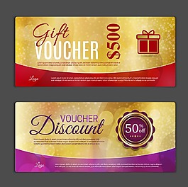 创意金色时尚代金券