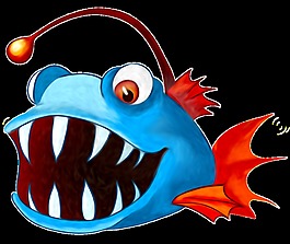 可爱风手绘水彩鲨鱼png透明素材