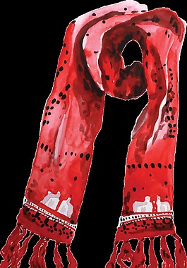 红色围巾明素材