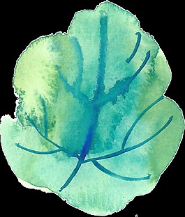 水彩树叶透明素材