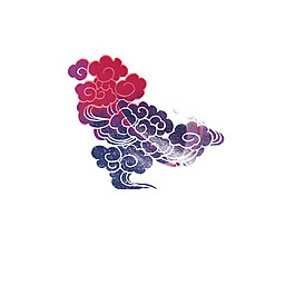 手绘彩色祥云元素