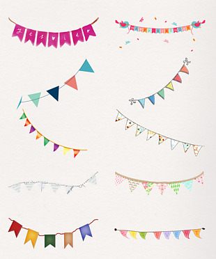 卡通的彩旗元素素材