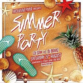 夏日缤纷派对贝类水果背景psd源文件