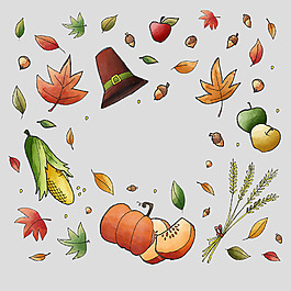 装饰图感恩节元素免抠psd透明素材