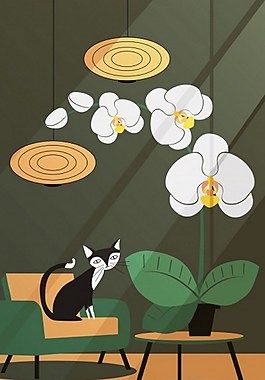 猫花朵矢量素材