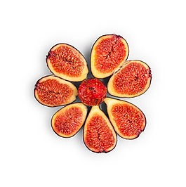 摆放花朵形状的无花果切件psd源文件