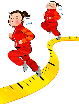 卡通奔跑女孩png元素素材