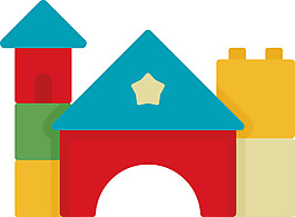 卡通多彩积木png元素素材