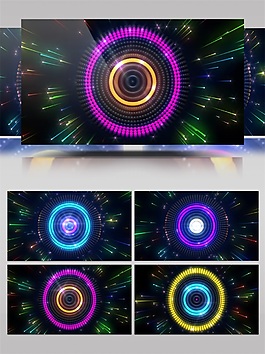 七彩球体灯光涟漪特效视频素材