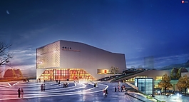 现代展览建筑效果图