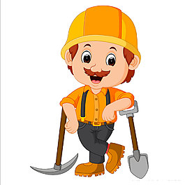 卡通工具工人png元素素材