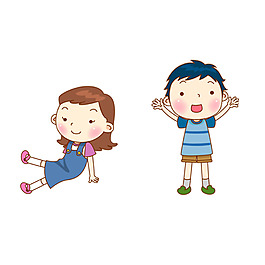 卡通少年儿童png元素素材