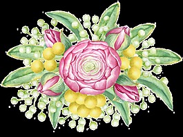 春天百花盛开卡通透明素材