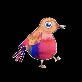 萌系小鸟卡通透明素材