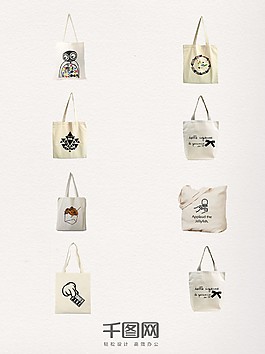 一组简洁的女性帆布包实物图