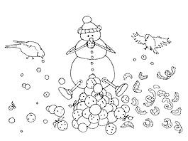 素描简单圣诞雪人psd源文件