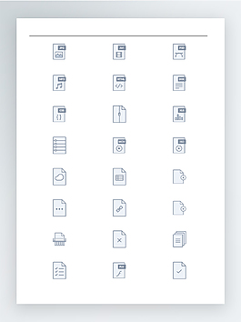 带文件类型标注的文档SVG图标集