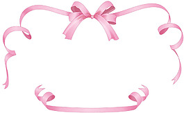 手绘粉色飘带元素