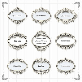 精美时尚花纹边框矢量素材