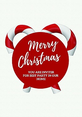 欢乐圣诞节邀请卡psd源文件