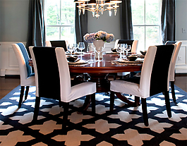 黑白椅子地板餐厅设计家装效果图