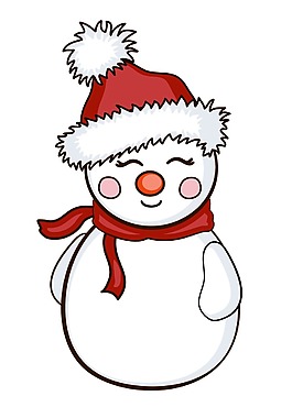 可爱雪人微笑元素