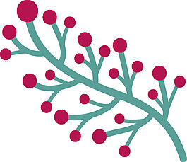 卡通圣诞节彩色松枝元素