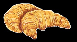 牛角面包卡通透明素材