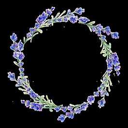 紫色优雅紫罗兰卡通水彩透明素材