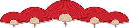 五把扇子png元素素材