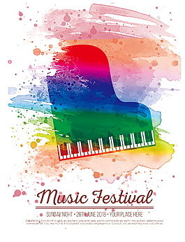 文艺水彩水墨风海报