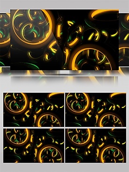 金色圆形动态节奏视频素材