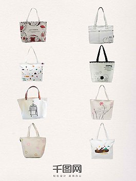 白色创意手绘帆布包
