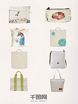 白色手绘帆布包图案