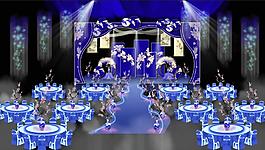 中式青花瓷婚礼效果图设计