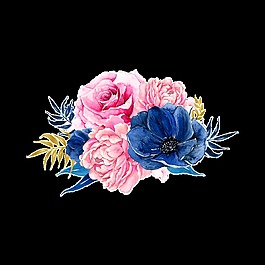 百花盛开卡通透明素材