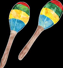 彩色手鼓锤卡通透明素材