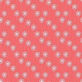 红底花纹卡通透明素材