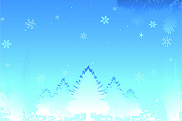 矢量卡通蓝色雪景圣诞节背景素材